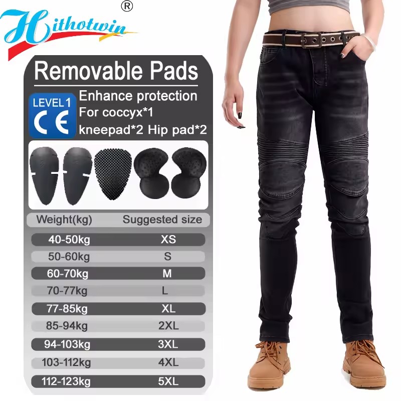Motorcycle Gear Women Pants - Calça jeans feminina para motocicleta, calça