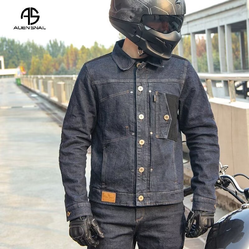 Motorcycle Gear Blue - Jaqueta de Jeans Retro para Motocicleta