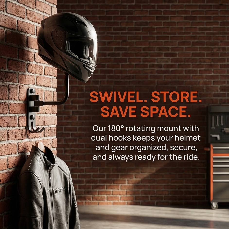Motorcycle Gear Wall Mount - Suporte para Capacete em Liga de
