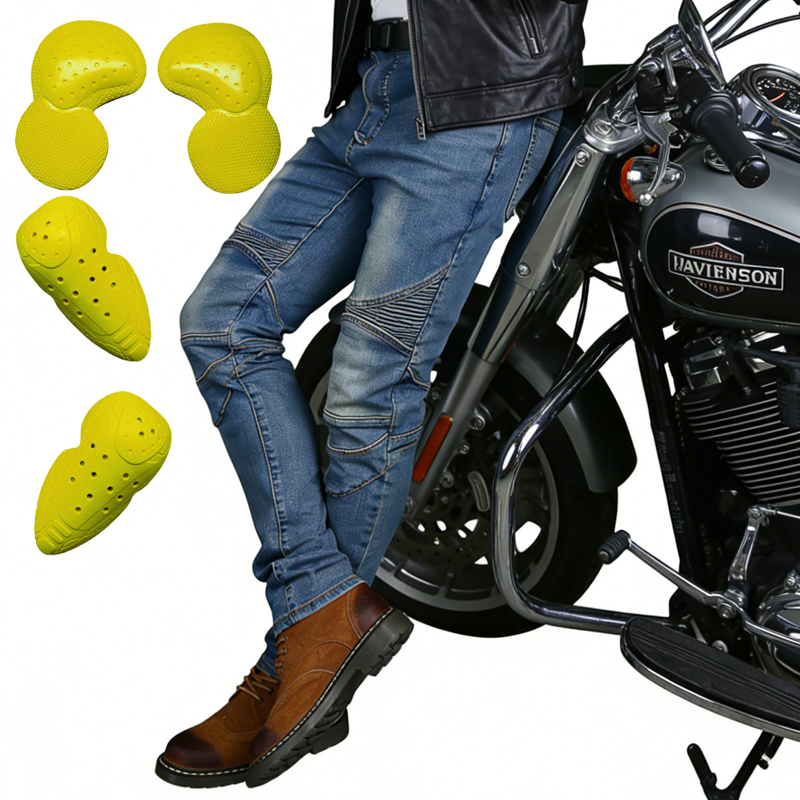 Motorcycle Gear Blue - Calças Jeans Masculinas para Motocicleta Azul,