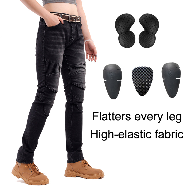 Calça jeans feminina para moto - Motorcycle Gear Women Pants avaliação e preço