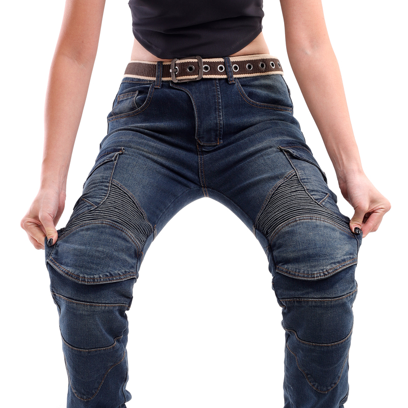 Kevlar motocicleta jeans femin - Motorcycle Gear Women Pants avaliação e preço