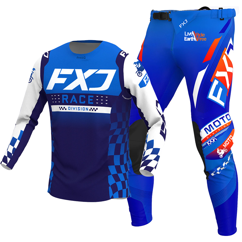 2025 FXJ motocross camisa e ca - Motorcycle Gear Blue avaliação e preço