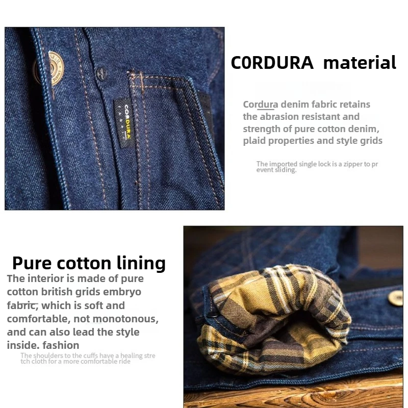 Jaqueta de Jeans Retro para Mo - Motorcycle Gear Blue avaliação e preço